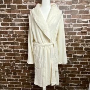 Fashion Bug Cream Shower Robe Housecoat Front Pockets Sleepwear 1X
